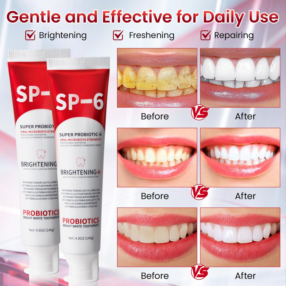 Mint flavor close-up of SP-6 probiotic toothpaste