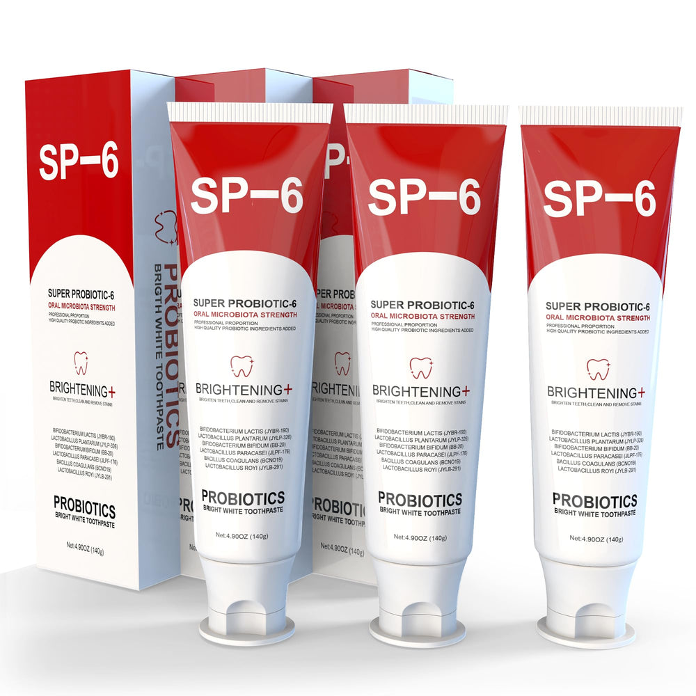 SP-6 Probiotic Whitening Toothpaste packaging and tube
