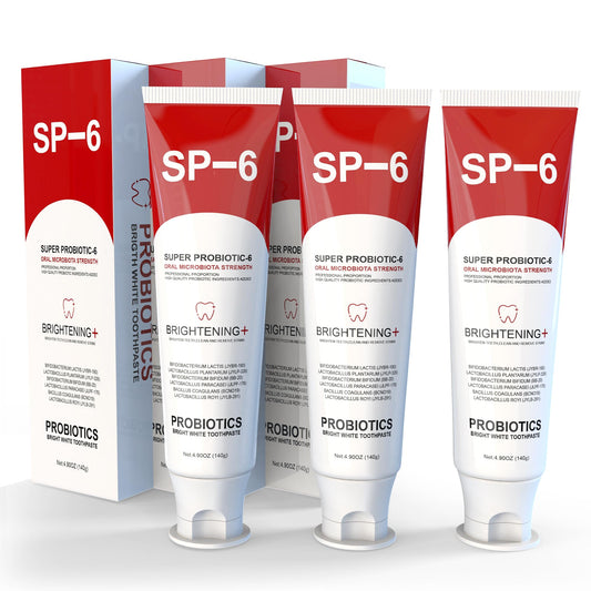 SP-6 Probiotic Whitening Toothpaste packaging and tube