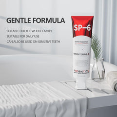 Teeth whitening action with SP-6 Probiotic toothpaste