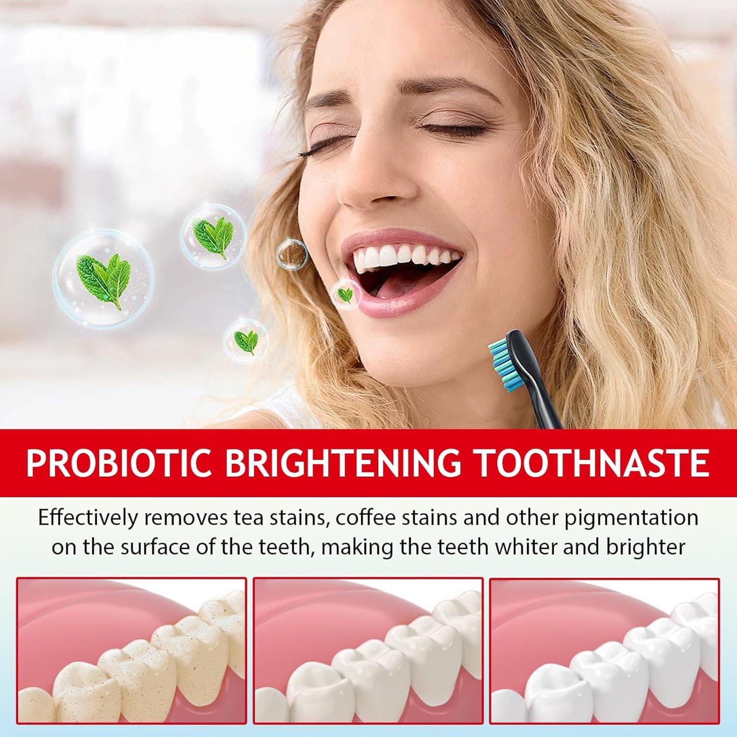 Illustration of gum health and probiotics concept