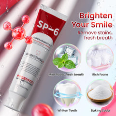 SP-6 toothpaste label showing ingredients