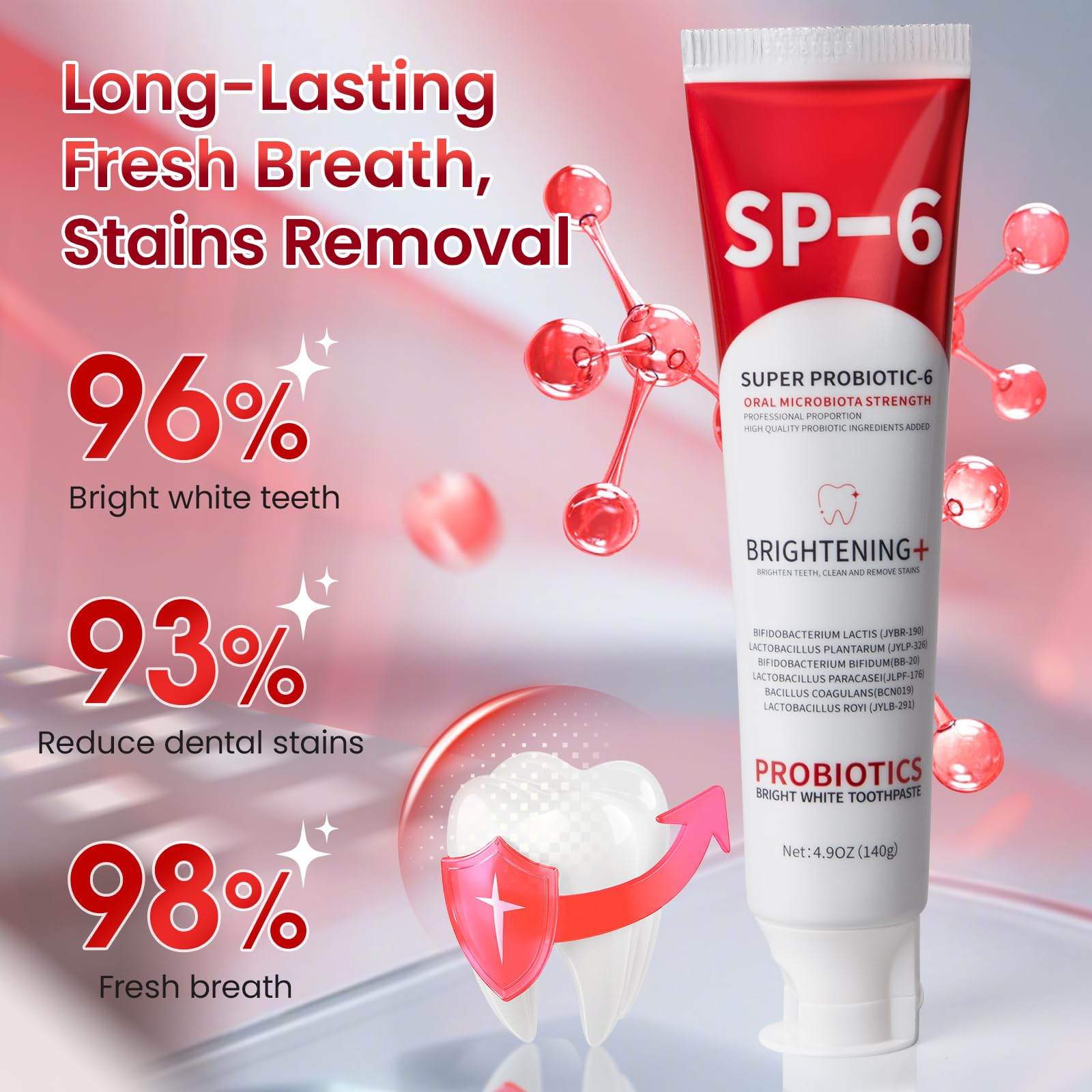 3-pack SP-6 Probiotic Whitening Toothpaste layout