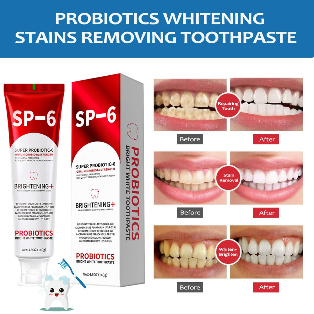 Six probiotics illustration representing oral microbiome