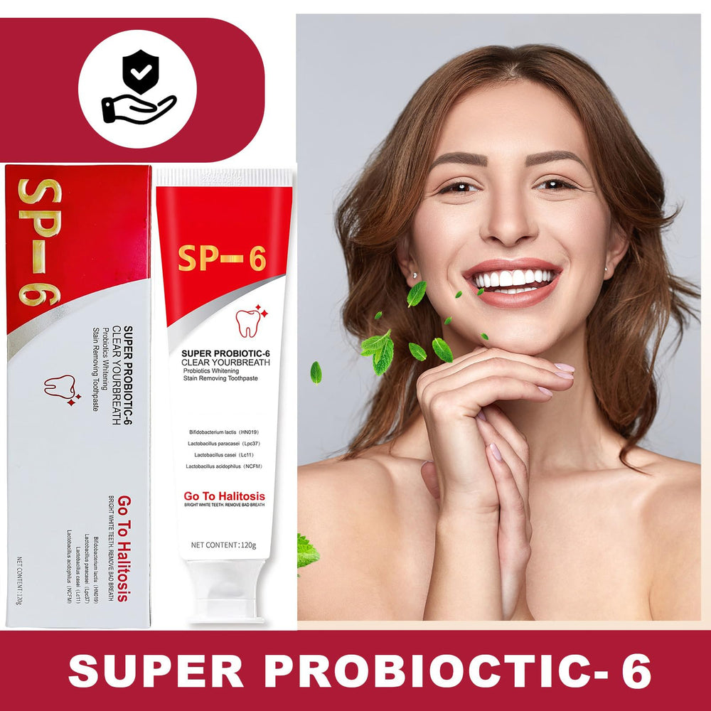 SP-6 toothpaste box with product label and branding