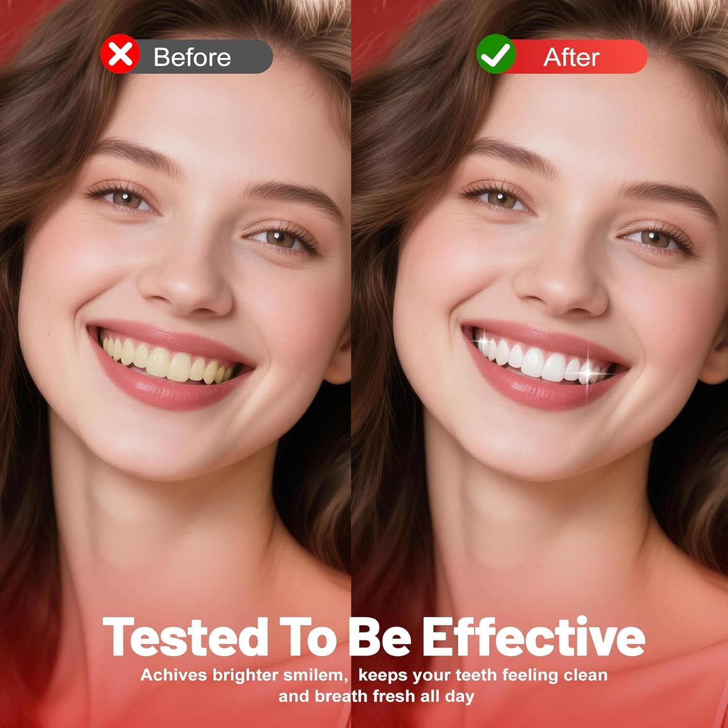 Whitening toothpaste on toothbrush close-up
