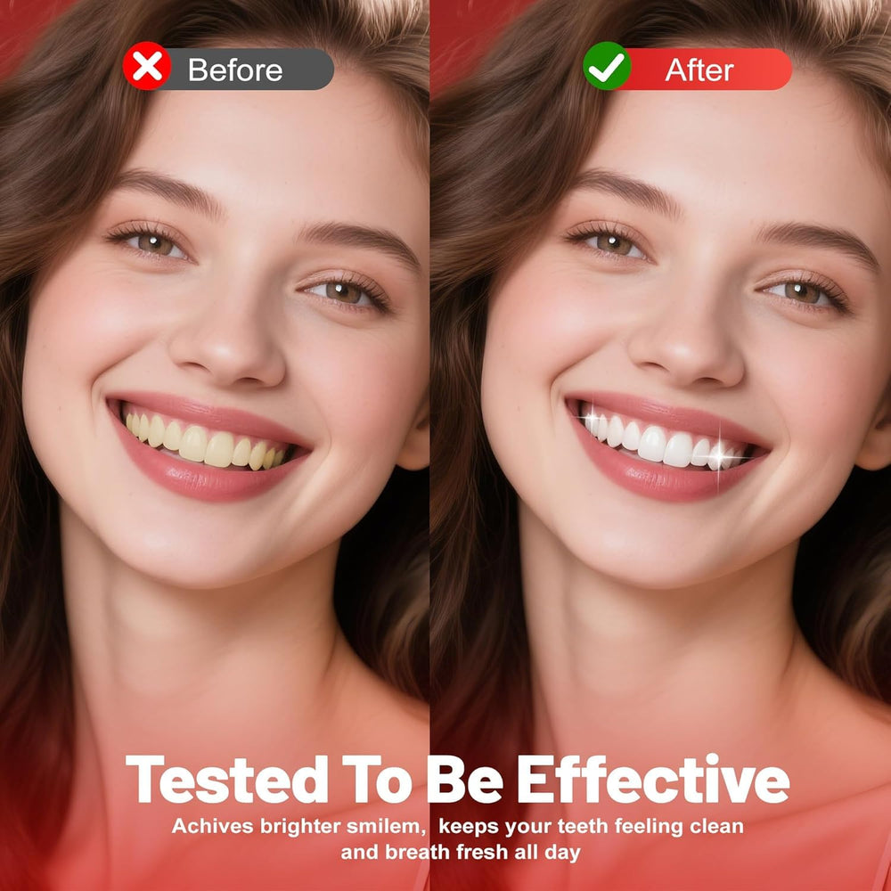 Whitening toothpaste on toothbrush close-up