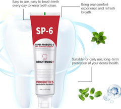 Back panel with ingredients and usage directions on SP-6 toothpaste