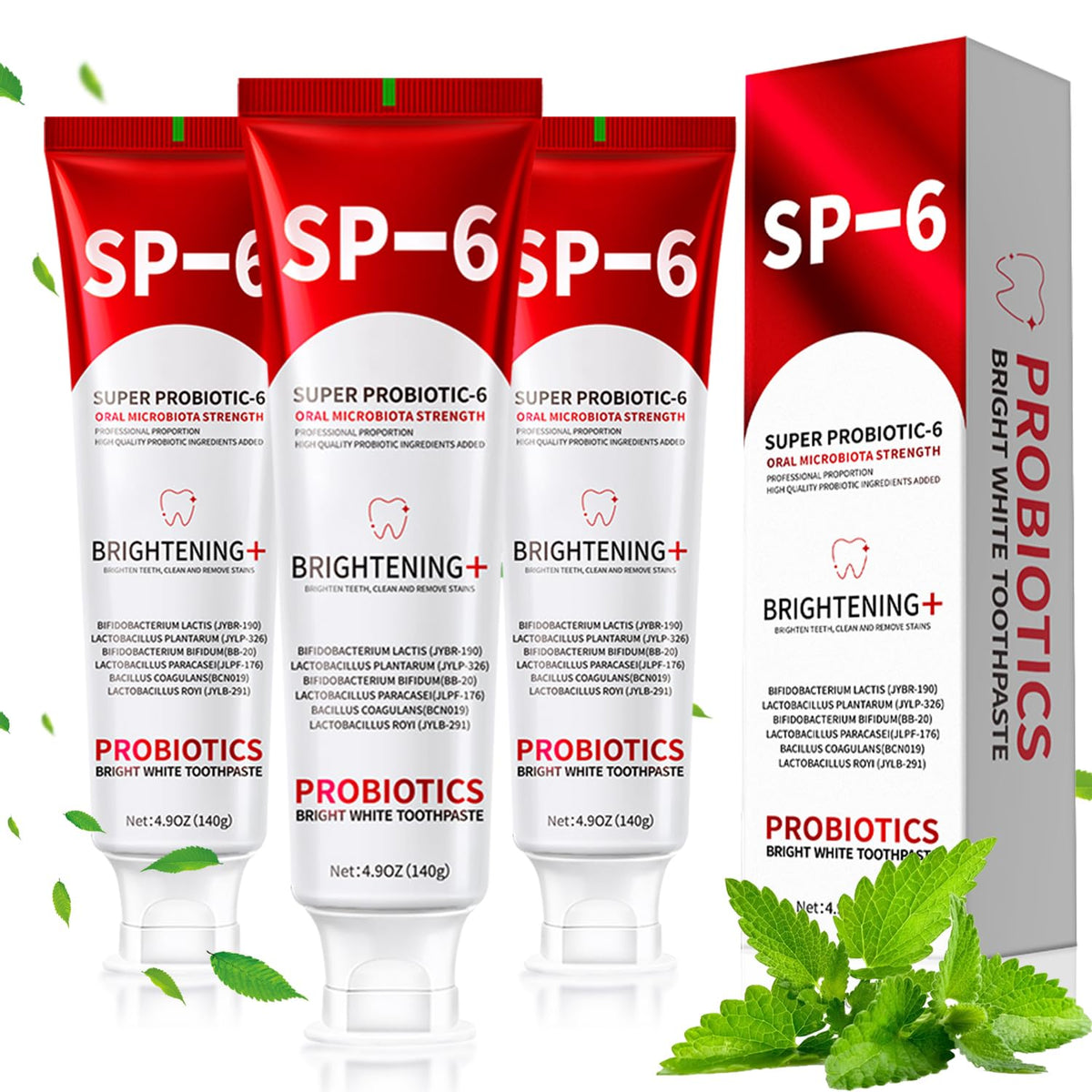 SP-6 Probiotics Whitening Toothpaste bottle with label
