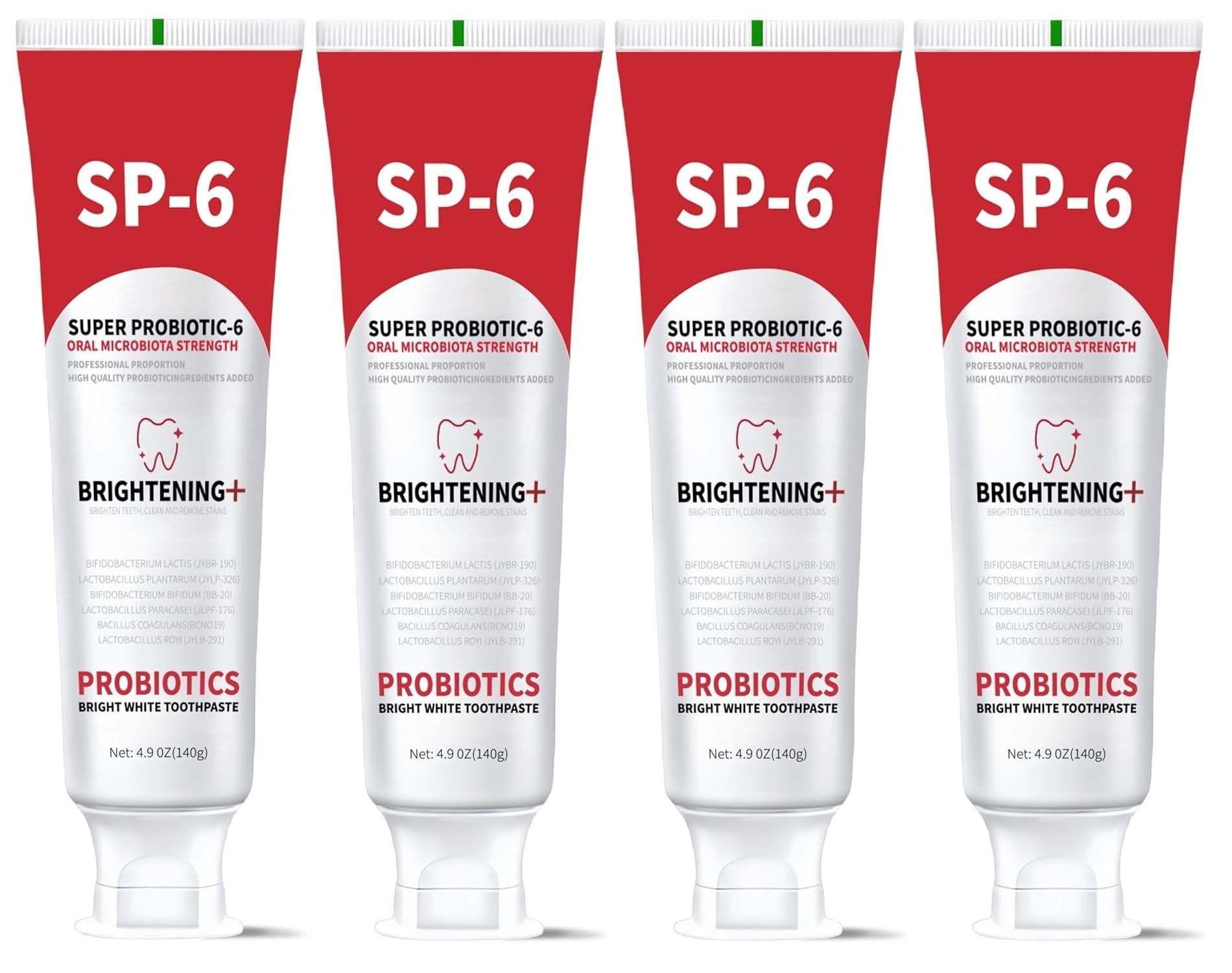 SP-6 Probiotics Whitening Toothpaste tube on white background