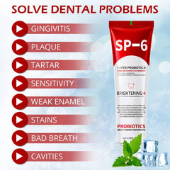Close-up of toothpaste texture illustrating whitening formula