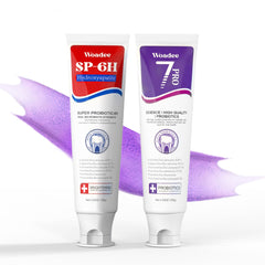 SP-6 Toothpaste Set packaging in red and purple