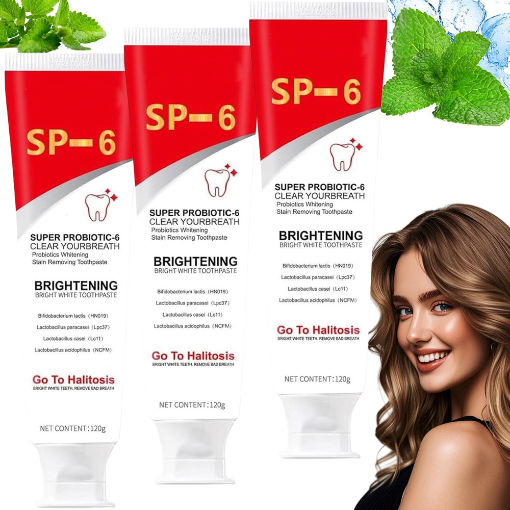 SP-6 Ultra Whitening Toothpaste package and tube