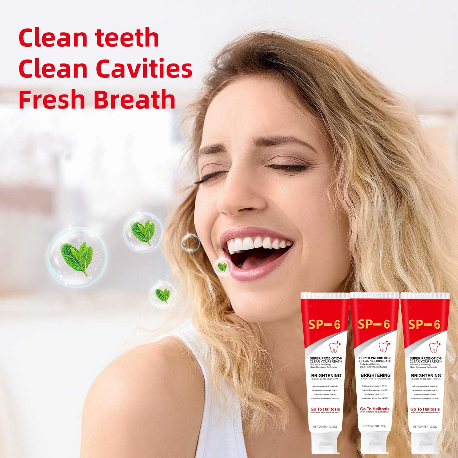 Brushing with SP-6 toothpaste for daily oral care