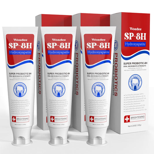 SP-8 Hydroxyapatite Probiotic Whitening Toothpaste tube with mint flavor