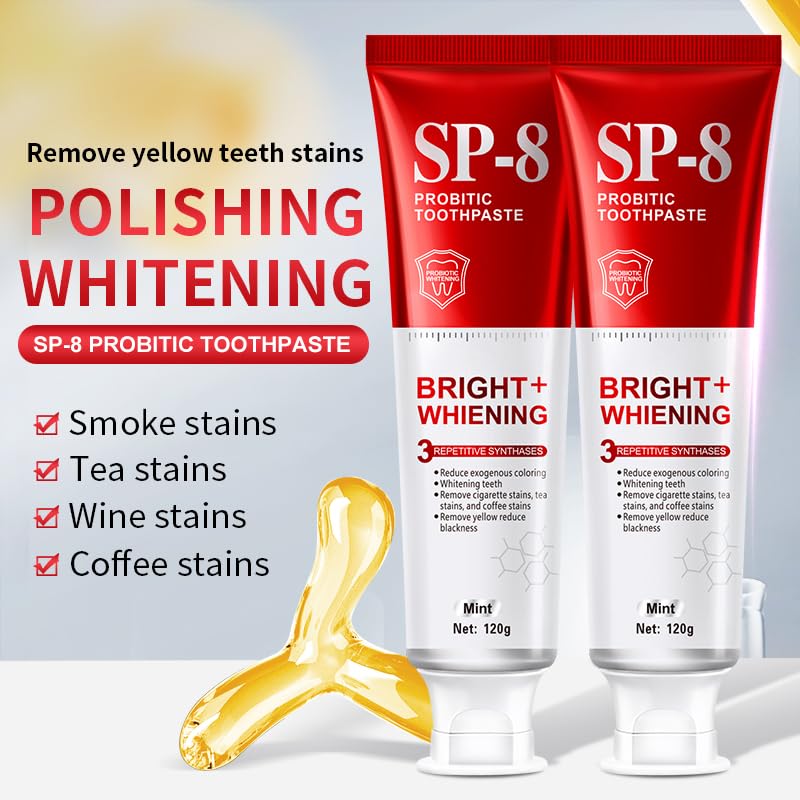 Two-pack SP-8 Probiotics Whitening Toothpaste in box