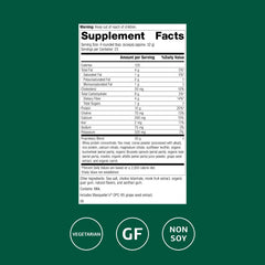 Back view of SP Complete container showing nutrition and ingredients
