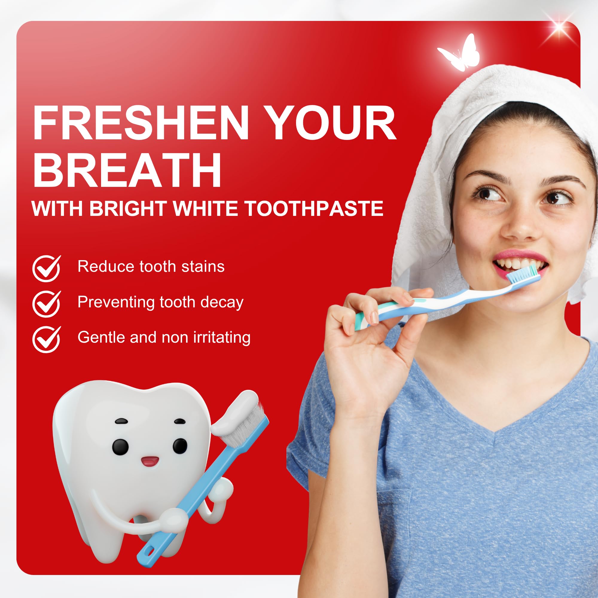 Whitening action on enamel-safe ingredients by SP6 toothpaste