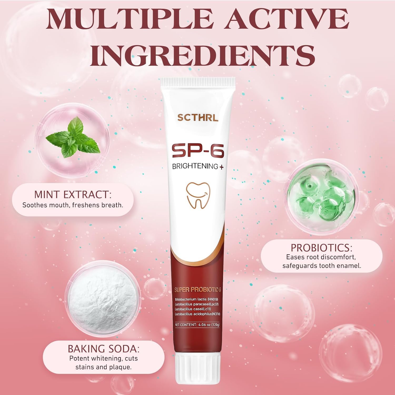 Front and side view of SP-6 toothpaste tube