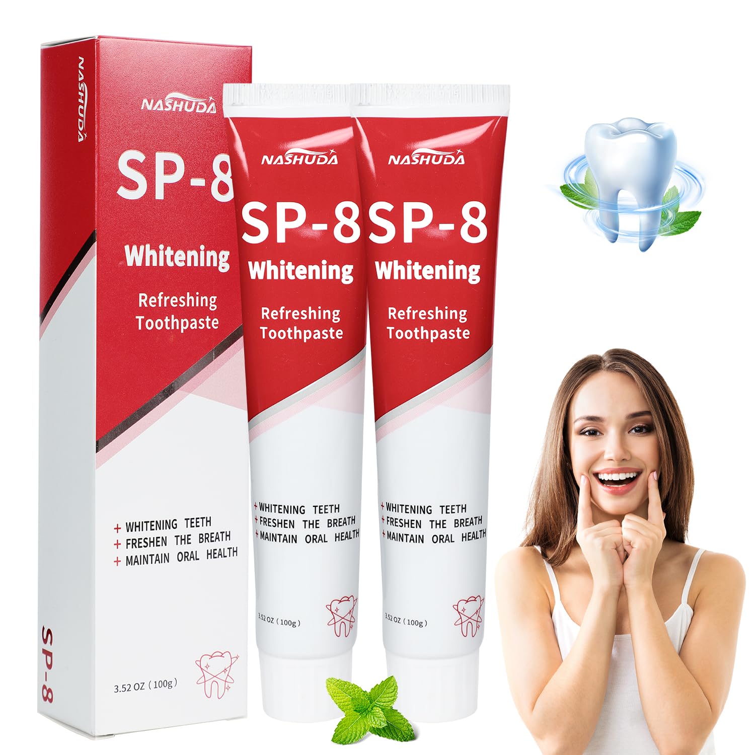 SP-8 Probiotic Ultra Whitening Toothpaste box front view