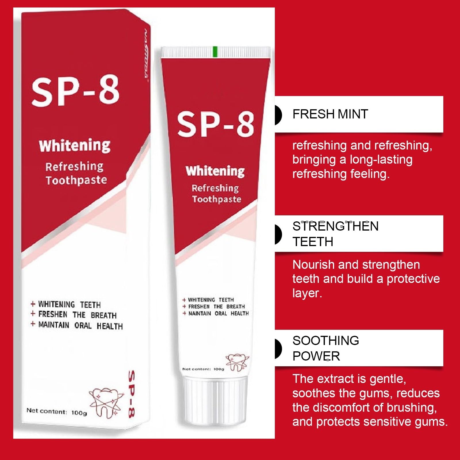 SP8 Toothpaste 2-Piece Pack back packaging