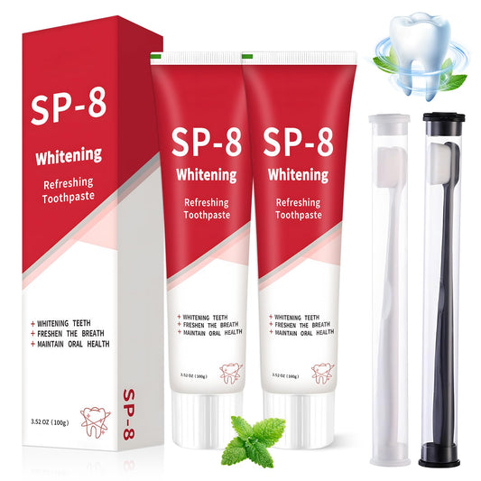 SP8 Probiotic Brightening Toothpaste tube close-up