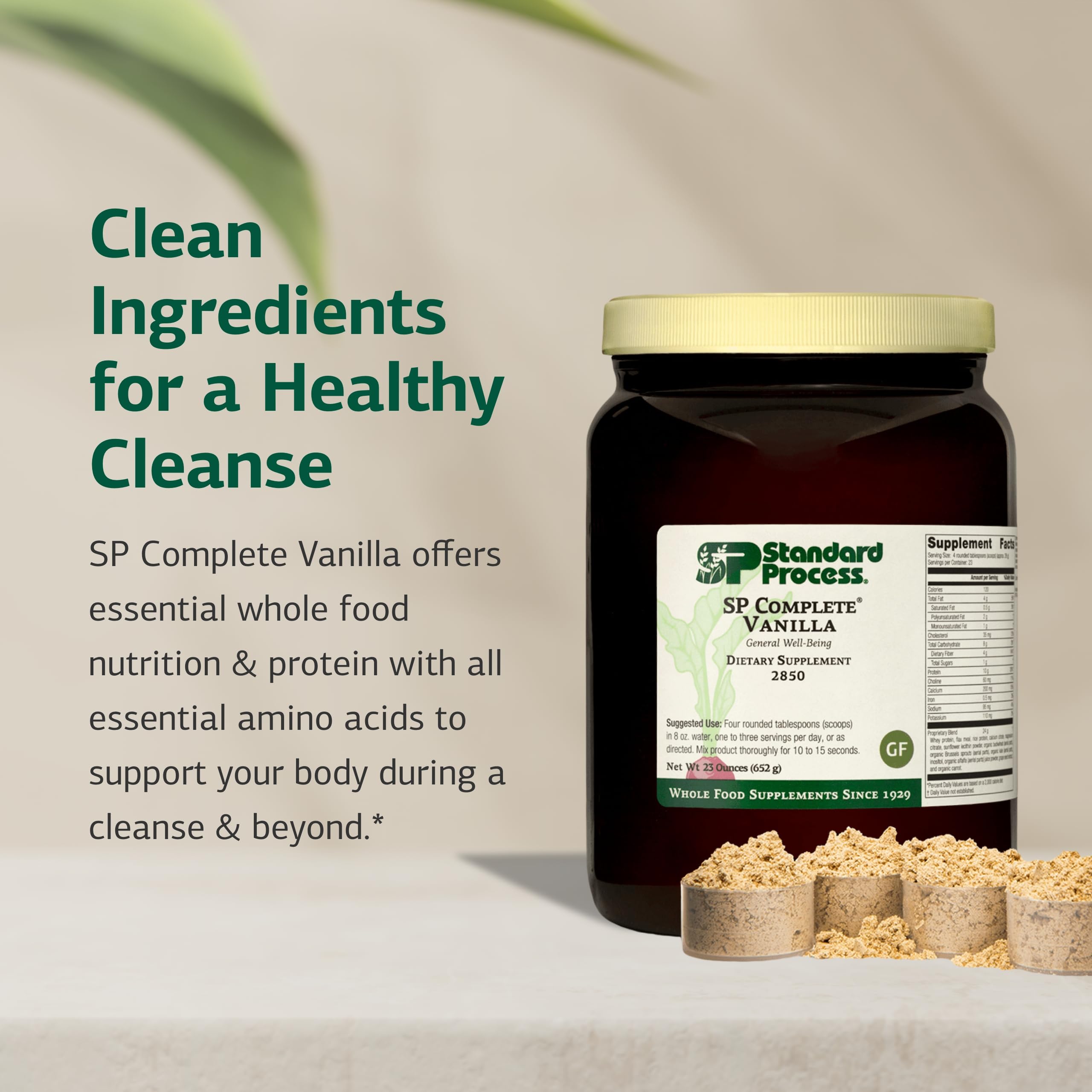 Ingredients list for SP Complete Vanilla