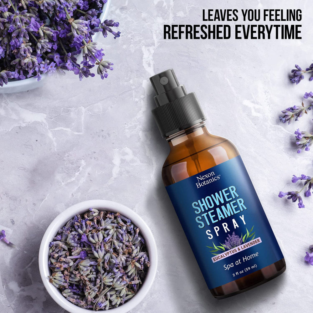 Aromatherapy mist in a spa bathroom with eucalyptus and lavender