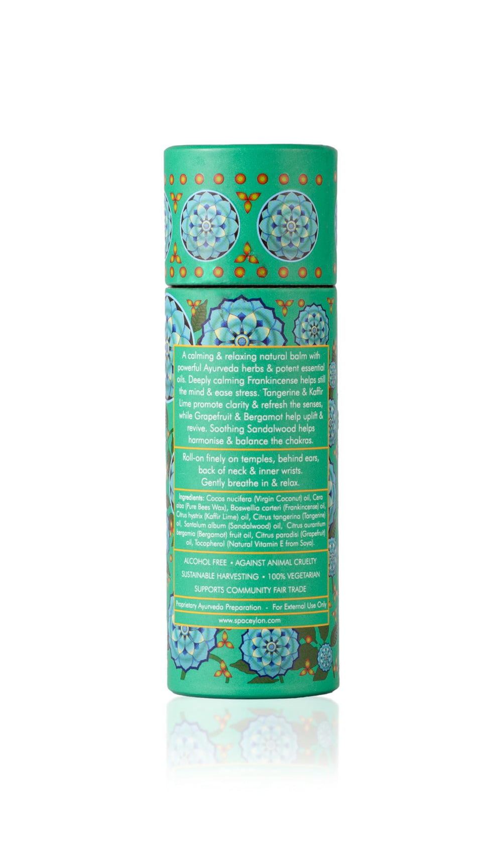 Calming spa ambiance with balm roll-on and greenery