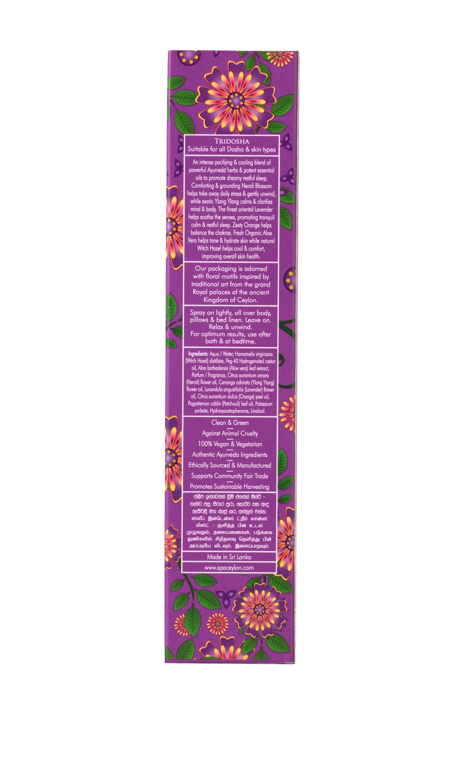 SPA CEYLON Dream Essence Mist on relaxation scene evokes restful wind-down