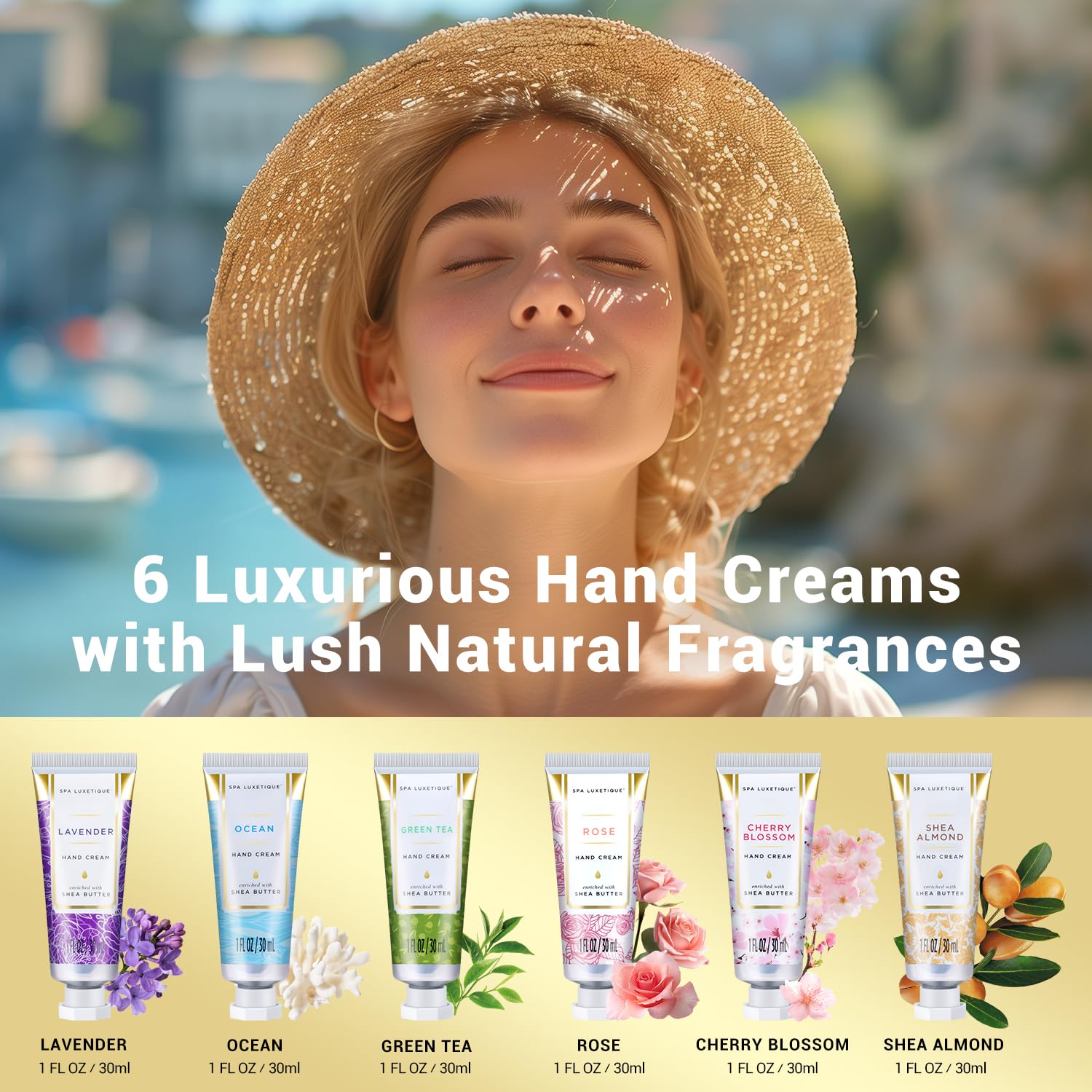 Spa Luxetique lavender hand cream set promotes quick absorption and soothing scent