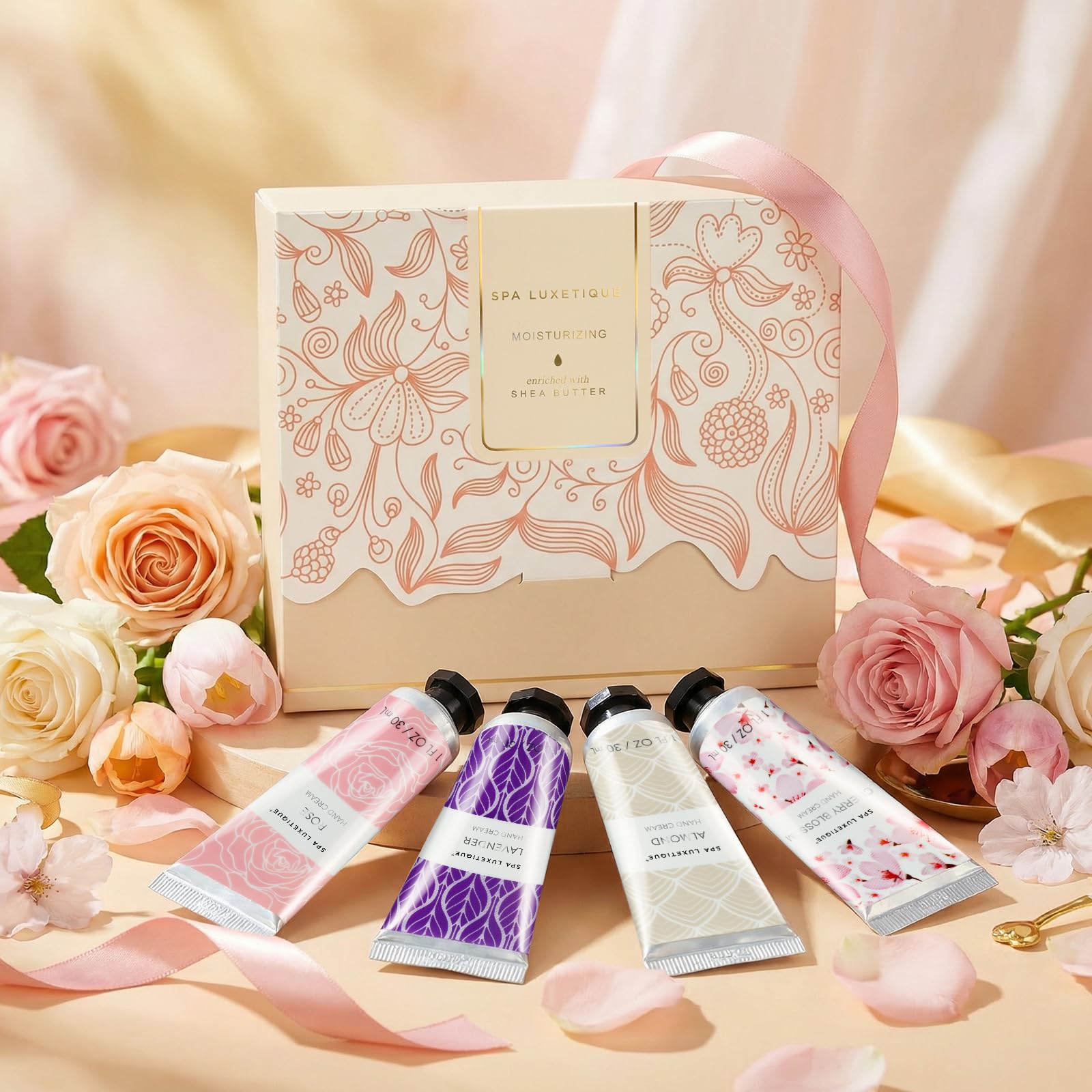 Spa Luxetique hand cream set rose pack silky, non-greasy hydration