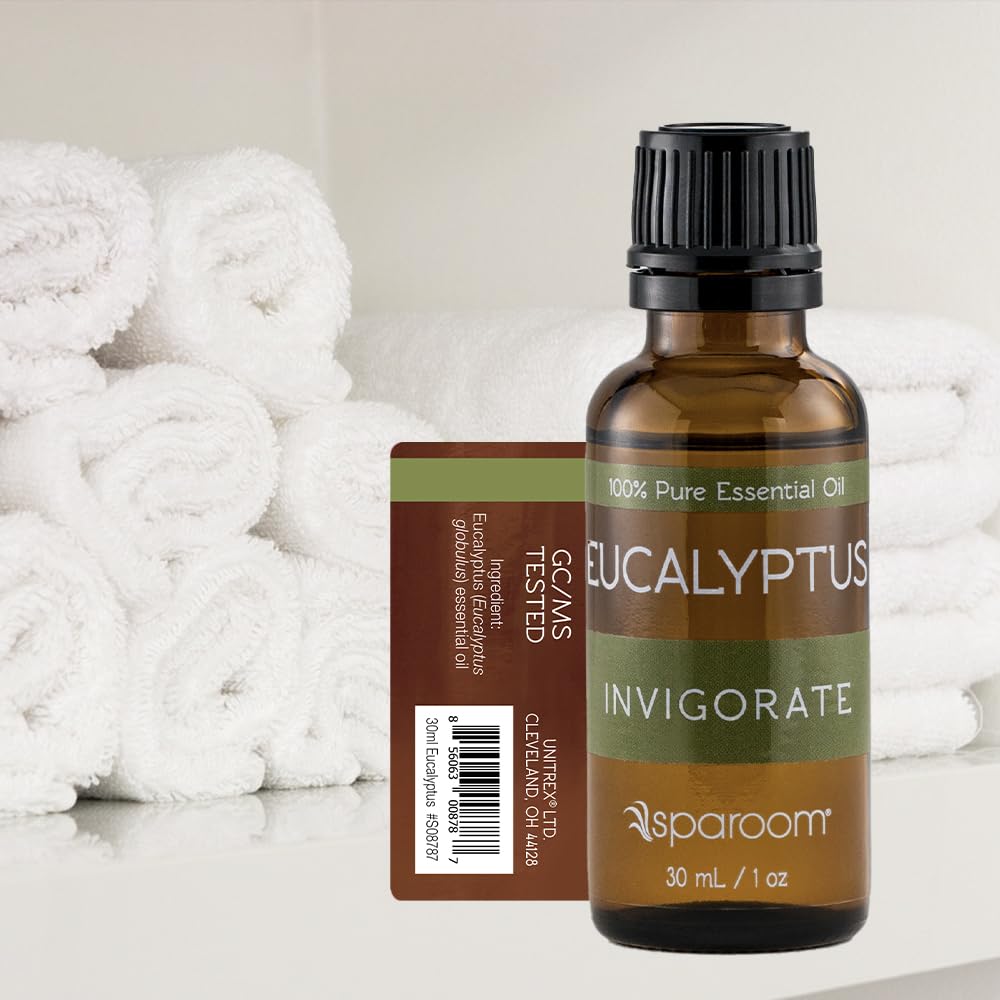 SpaRoom Aromatherapy eucalyptus essential oil packaging (30 mL)
