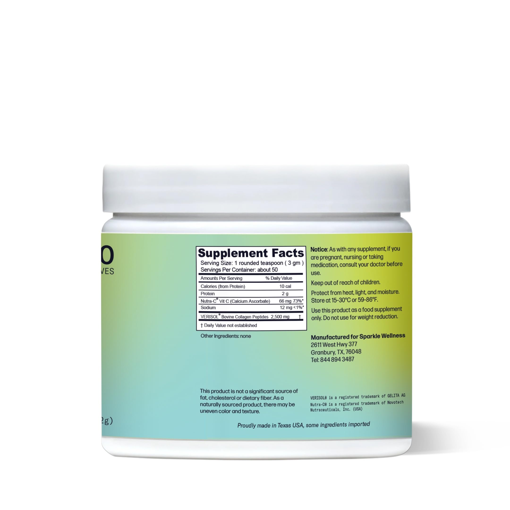 Close-up of collagen powder texture