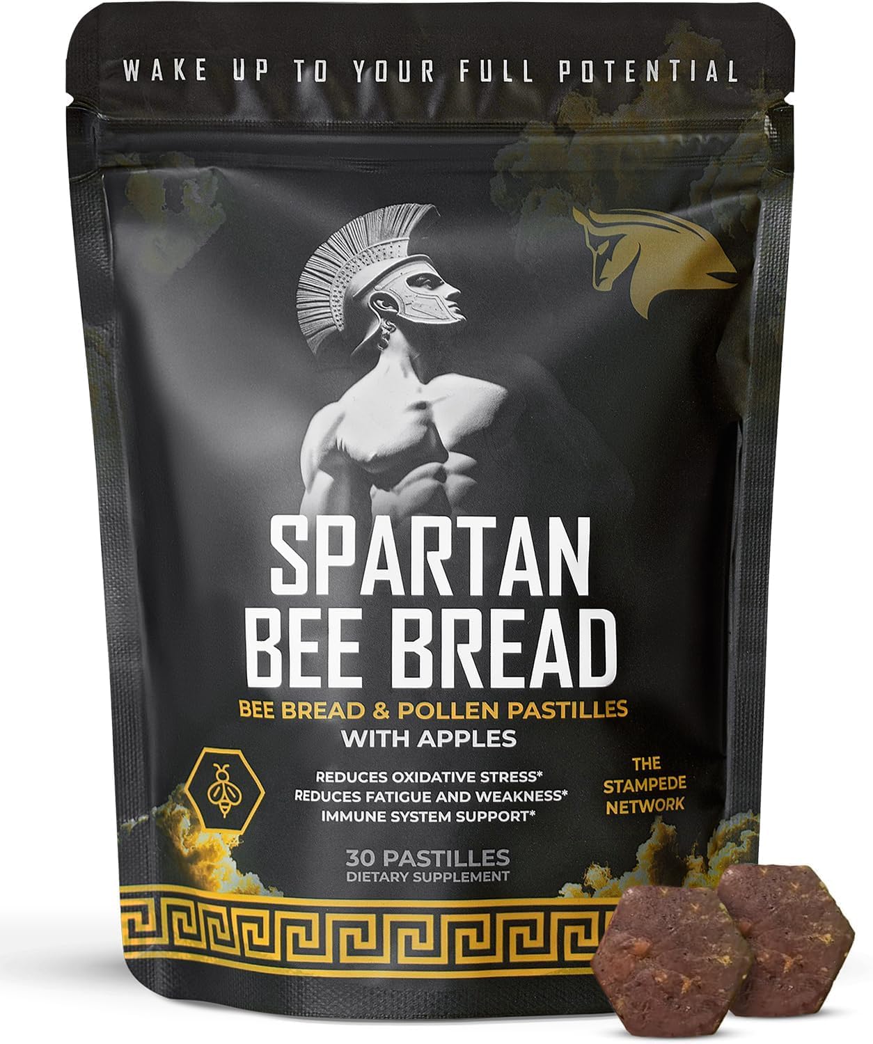 Hero image of Spartan Bee Bread Chewables bottle and packaging