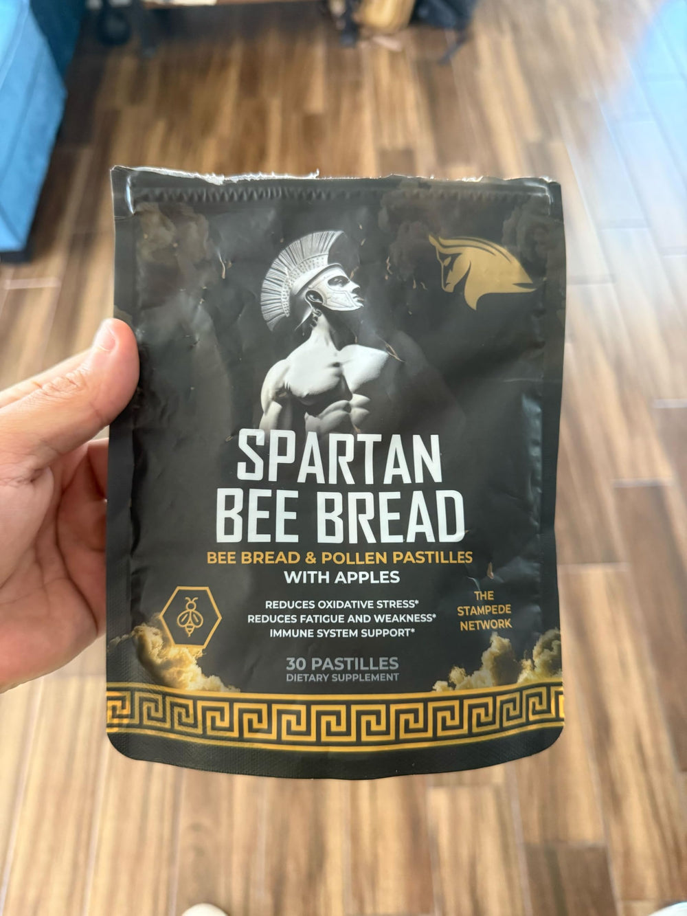 Close-up of Bee Bread Chewables ingredients: bee bread, pollen, royal jelly, propolis