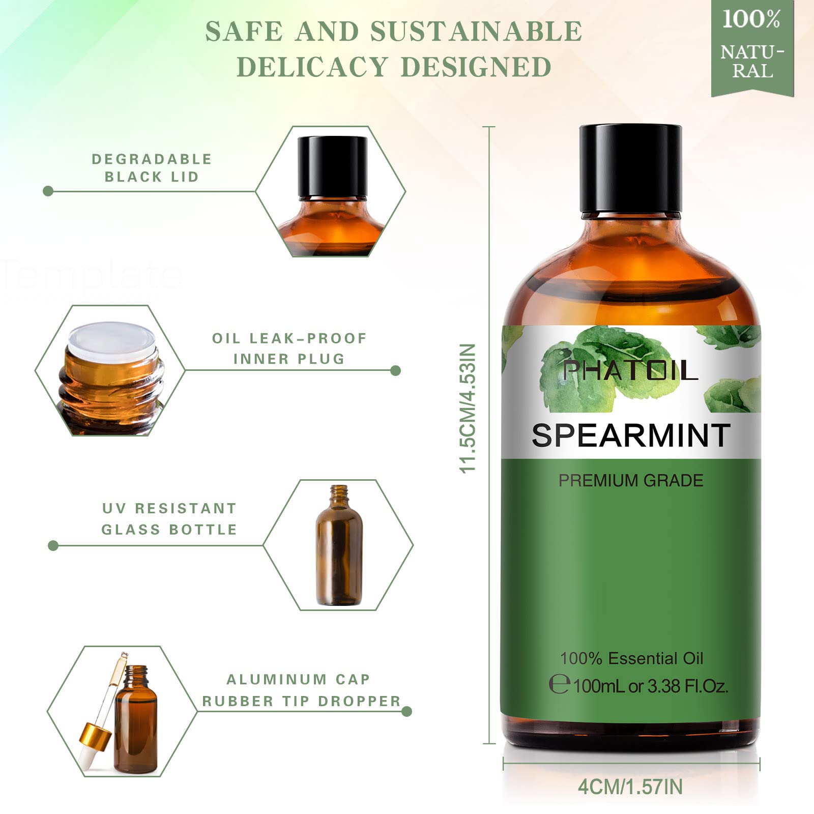 Spearmint essential oil used in a diffuser for aroma therapy