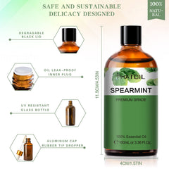 Spearmint essential oil used in a diffuser for aroma therapy