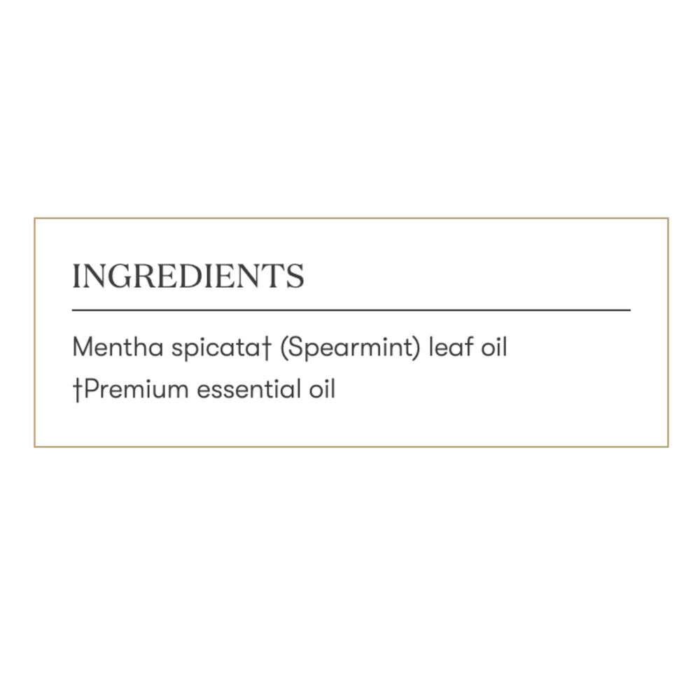 Spearmint essential oil packaging and label