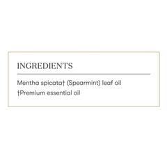 Spearmint essential oil packaging and label