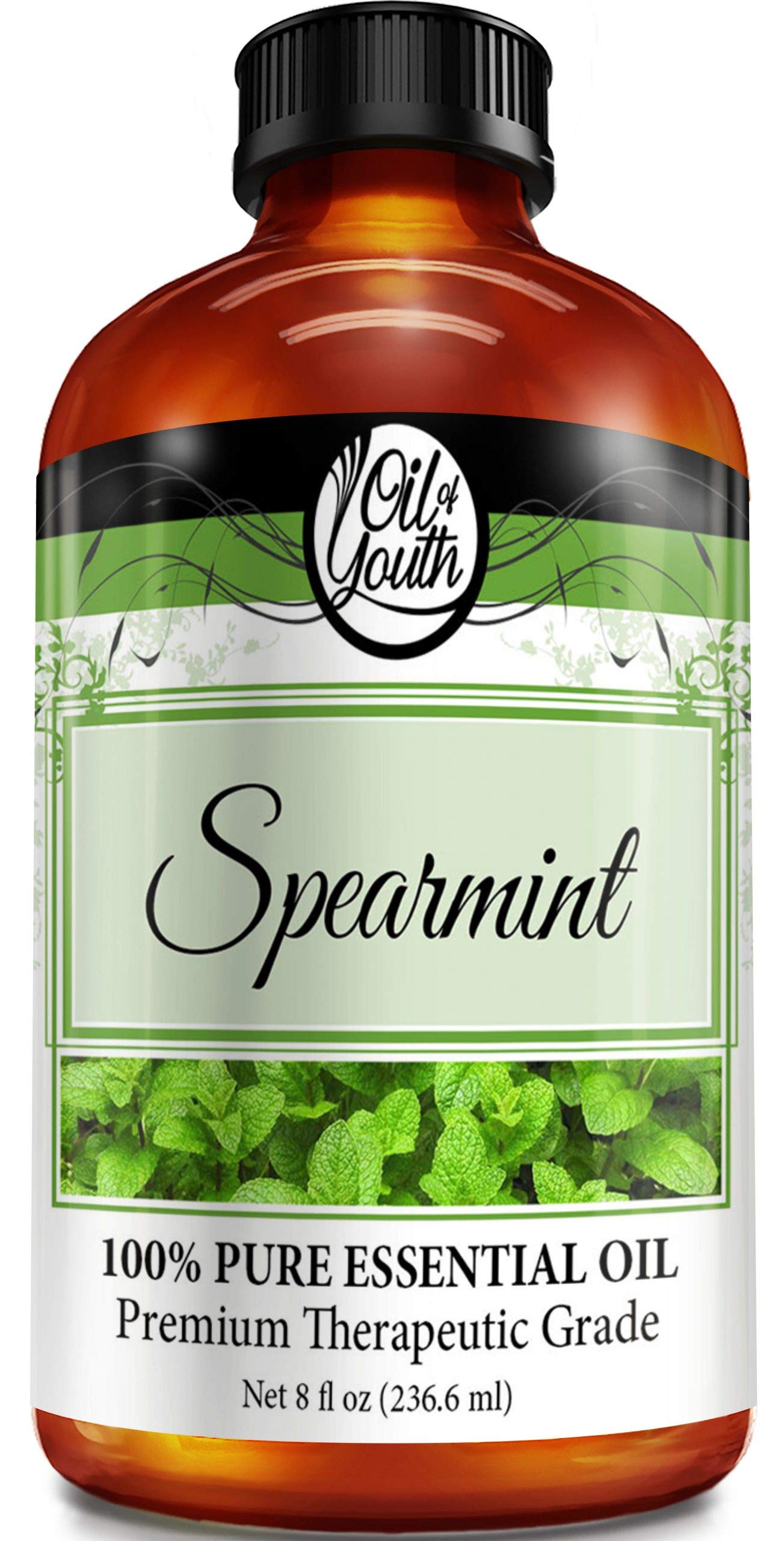 8oz bottle of Oil of Youth Spearmint Essential Oil