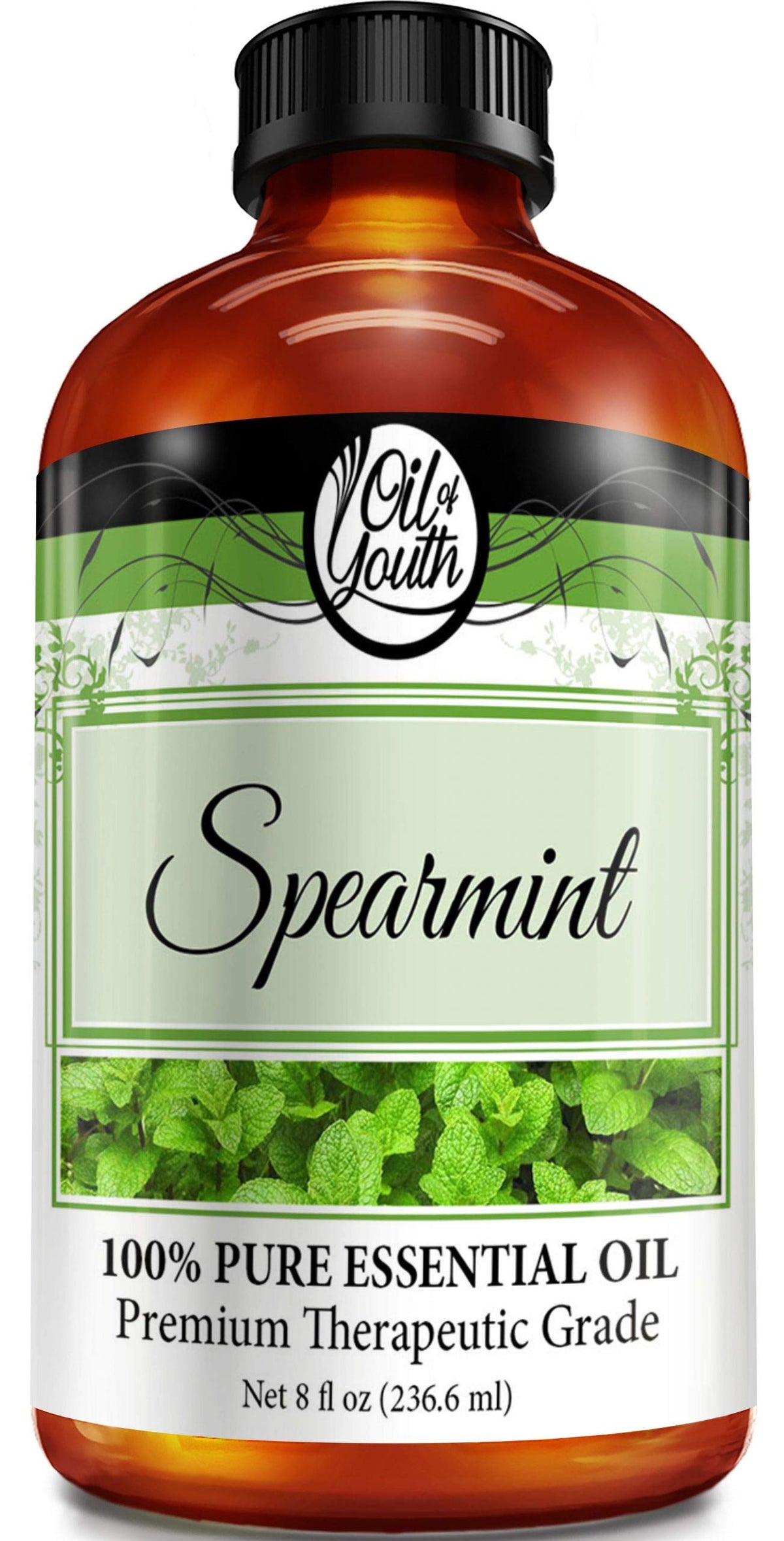 8oz bottle of Oil of Youth Spearmint Essential Oil