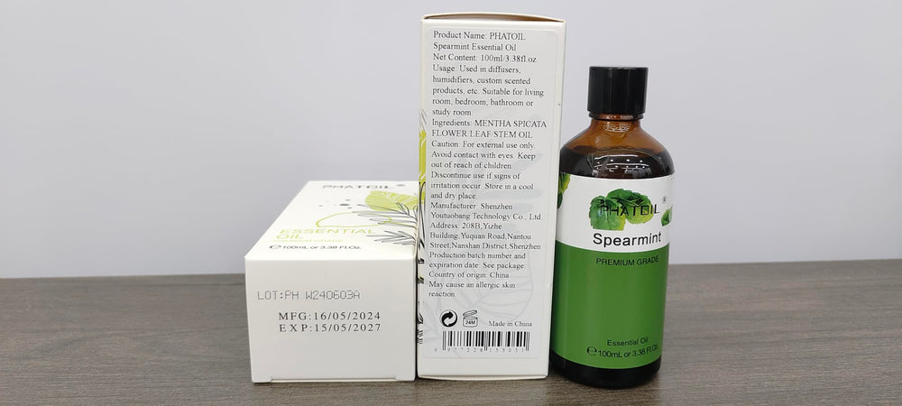 Spearmint essential oil gift set with packaging