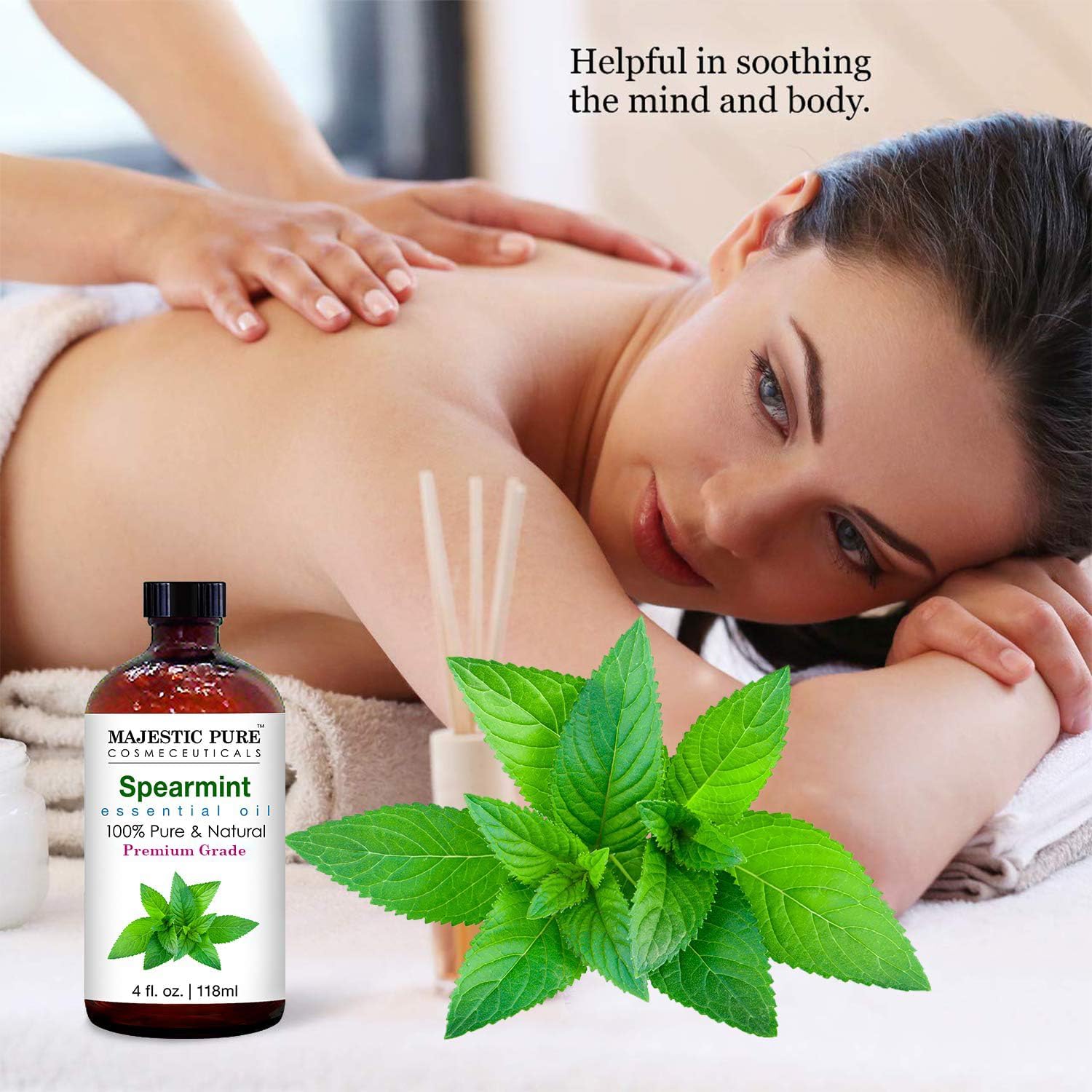 Lab-tested quality guarantee seal for Majestic Pure spearmint essential oils