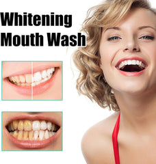 Lifestyle shot featuring a person with a fresh breath after using mouthwash