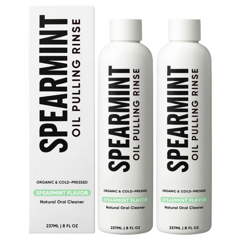 Spearmint Oil Pulling Rinse bottle front view
