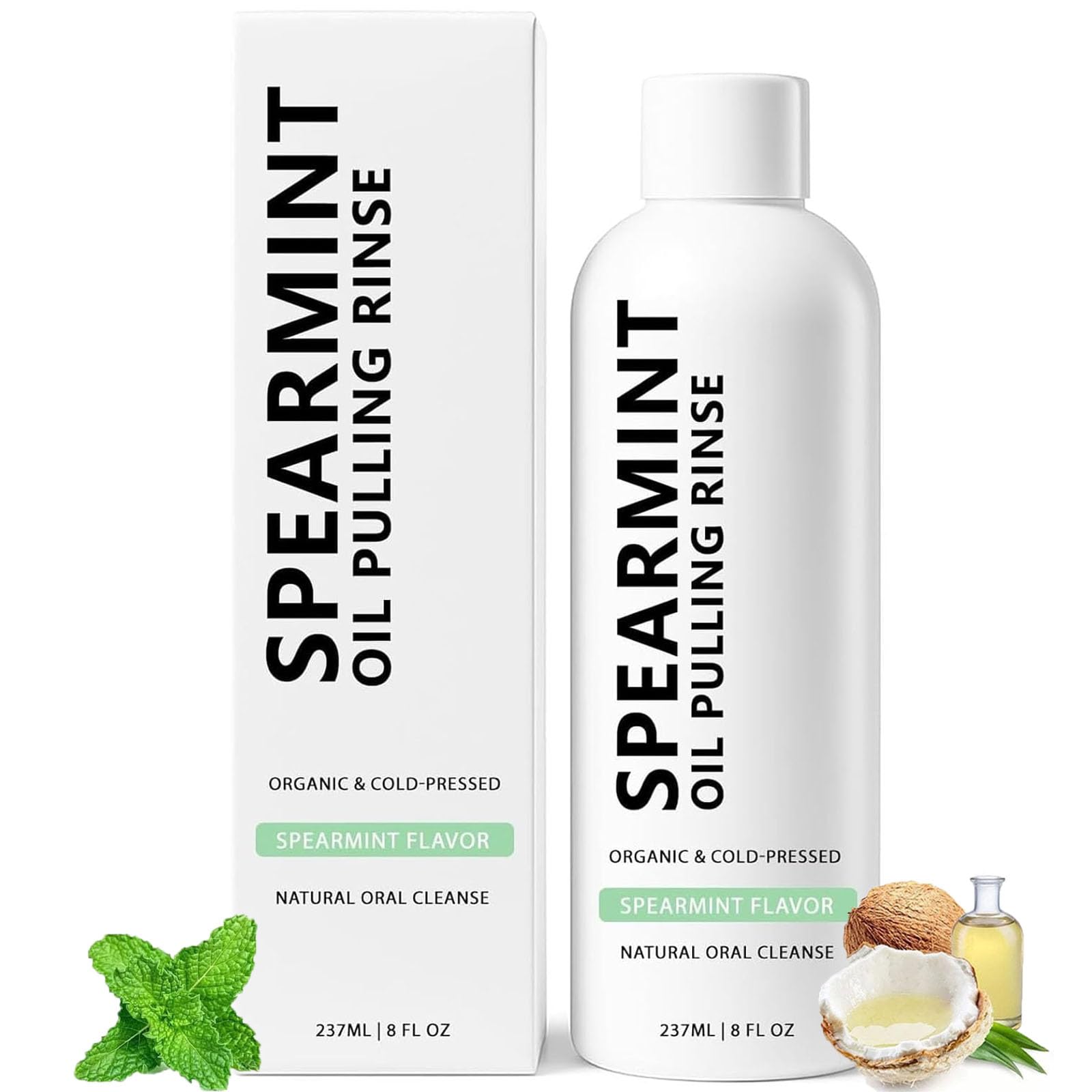 Spearmint oil pulling rinse 4 oz bottle