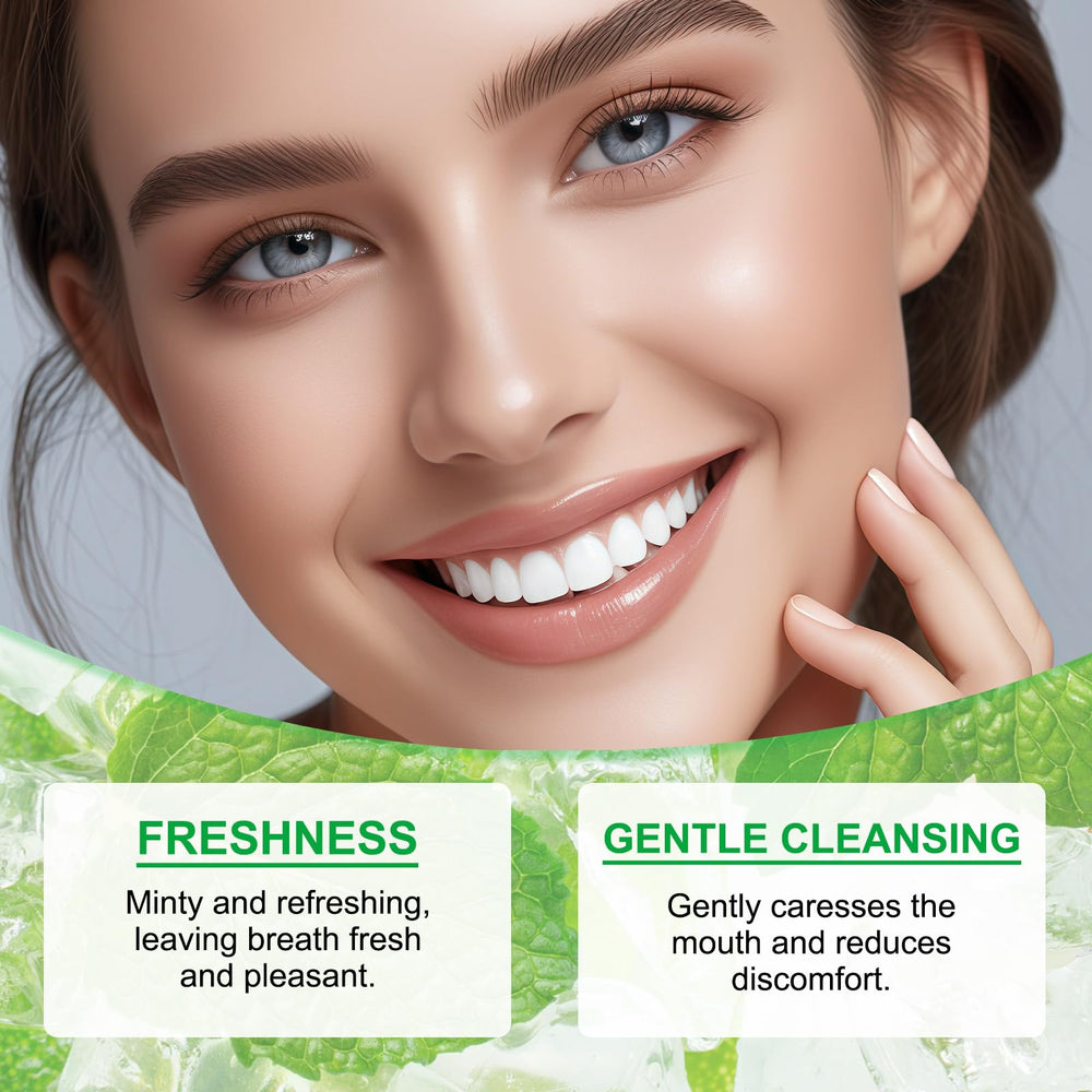 Natural, organic ingredients label on Spearmint Oil Pulling Rinse