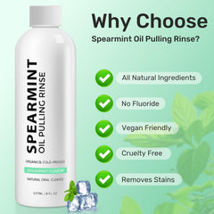 Organic coconut oil and spearmint ingredients
