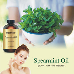Topical use of spearmint essential oil diluted with a carrier oil